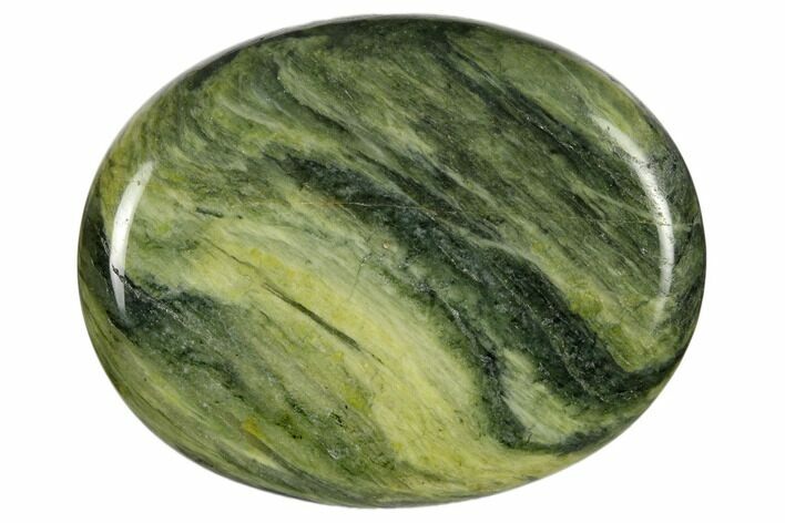 1.9" Polished Green Hair Jasper Worry Stones - Photo 1
